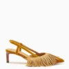 ULLA JOHNSON Shira Fringe Sling Back - Sunsprite Colorblock
