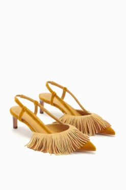 ULLA JOHNSON Shira Fringe Sling Back - Sunsprite Colorblock -ULLA JOHNSON FA231002 FRINGESLINGBACK MARIGOLD SIERRA d r web
