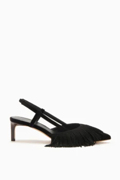 ULLA JOHNSON Shira Fringe Sling Back - Noir