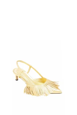ULLA JOHNSON Shira Fringe Sling Back - Gold -ULLA JOHNSON FA231025 SHIRA FRINGE SLING BACK GOLD b UPDATE