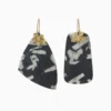 ULLA JOHNSON Hammered Chain Organic Stone Earring - Chinese Writing Stone