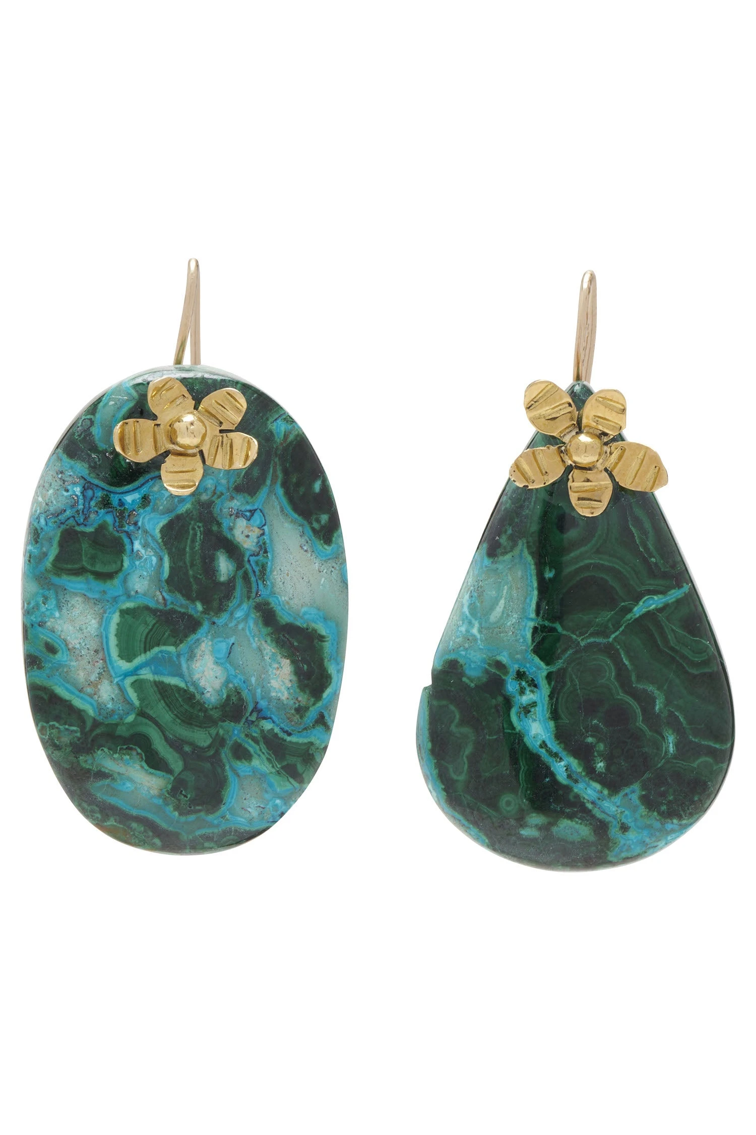 ULLA JOHNSON Hammered Chain Organic Stone Earring - Turquoise 2 ULLA JOHNSON Hammered Chain Organic Stone Earring - Turquoise - Image 2