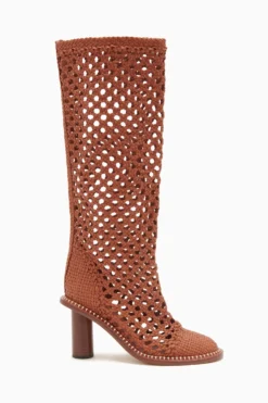 ULLA JOHNSON Hannah Woven Leather High Heel Boot - Sierra