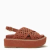 ULLA JOHNSON Gili Woven Leather Flatform - Sierra
