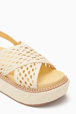 ULLA JOHNSON Gili Woven Leather Flatform - Transparent Yellow -ULLA JOHNSON PF231005 WovenLeatherFlatform TransparentYellow c r web