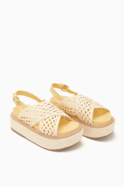 ULLA JOHNSON Gili Woven Leather Flatform - Transparent Yellow -ULLA JOHNSON PF231005 WovenLeatherFlatform TransparentYellow d r web