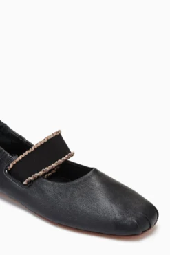 ULLA JOHNSON Eliza Elastic Ballet Flat - Noir -ULLA JOHNSON PF231009 ElasticBallet Noir c r web