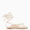 ULLA JOHNSON Romina Shell Laceup Sandal - Powder