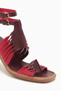 ULLA JOHNSON Madeira Twisted Contrast High Heel - Orchid Colorblock -ULLA JOHNSON PF231021 MadeiraTwistedContrastHighHeel ORCHIDCOLORBLOCK c r web