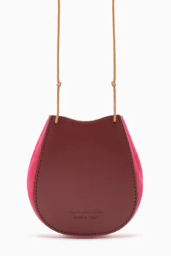 ULLA JOHNSON Paloma Ruched Pochette - Orchid Colorblock -ULLA JOHNSON PF231120 PalomaRuchedPochette Oxblood d r web