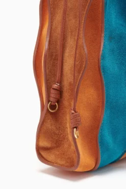 ULLA JOHNSON Adria Large Pleated Wave Bag - Montego Colorblock -ULLA JOHNSON PF231124 LargePleatedBag Sundew Teal Sierra c r web