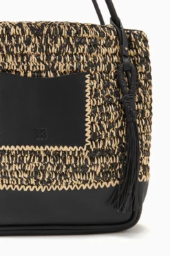 ULLA JOHNSON Maya Raffia Tote - Noir Melange -ULLA JOHNSON PF231136 RaffiaTote NoirMelange c r web