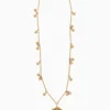 ULLA JOHNSON Hammered Textured Organic Stone Necklace - Tiger's Eye