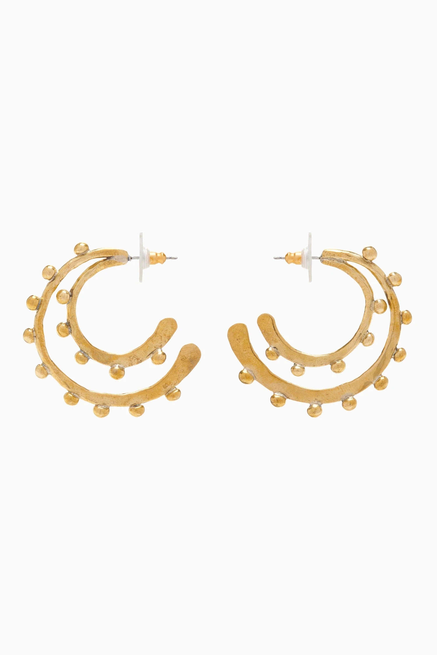 ULLA JOHNSON Hammered Textured Hoop Earring - Brass 2 ULLA JOHNSON Hammered Textured Hoop Earring - Brass - Image 2