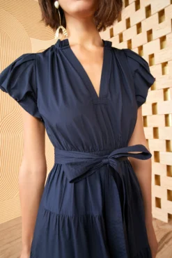 ULLA JOHNSON Ottilie Dress - Midnight -ULLA JOHNSON SHOT 0152 ULLA JOHNSON OTTILIE DRESS MIDNIGHT 0184 ALT