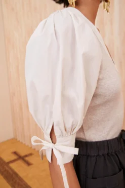 ULLA JOHNSON Pia Top - Oatmeal -ULLA JOHNSON SHOT 137 0136 ulla johnson white pia top oatmeal UJ99 view 3