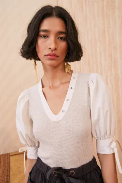 ULLA JOHNSON Pia Top - Oatmeal -ULLA JOHNSON SHOT 137 0146 ulla johnson white pia top oatmeal UJ99 view 7