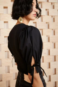 ULLA JOHNSON Pia Top - Noir -ULLA JOHNSON TEST ULLA JOHNSON PIA TOP NOIR UJ990723 view 2