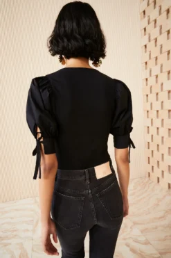 ULLA JOHNSON Pia Top - Noir -ULLA JOHNSON TEST ULLA JOHNSON PIA TOP NOIR UJ990723 view 4