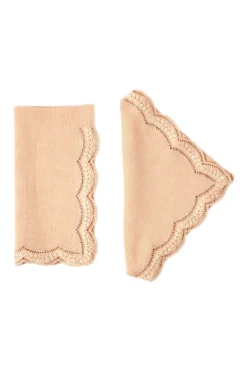 ULLA JOHNSON Scallop Embroidered Napkin - Blush