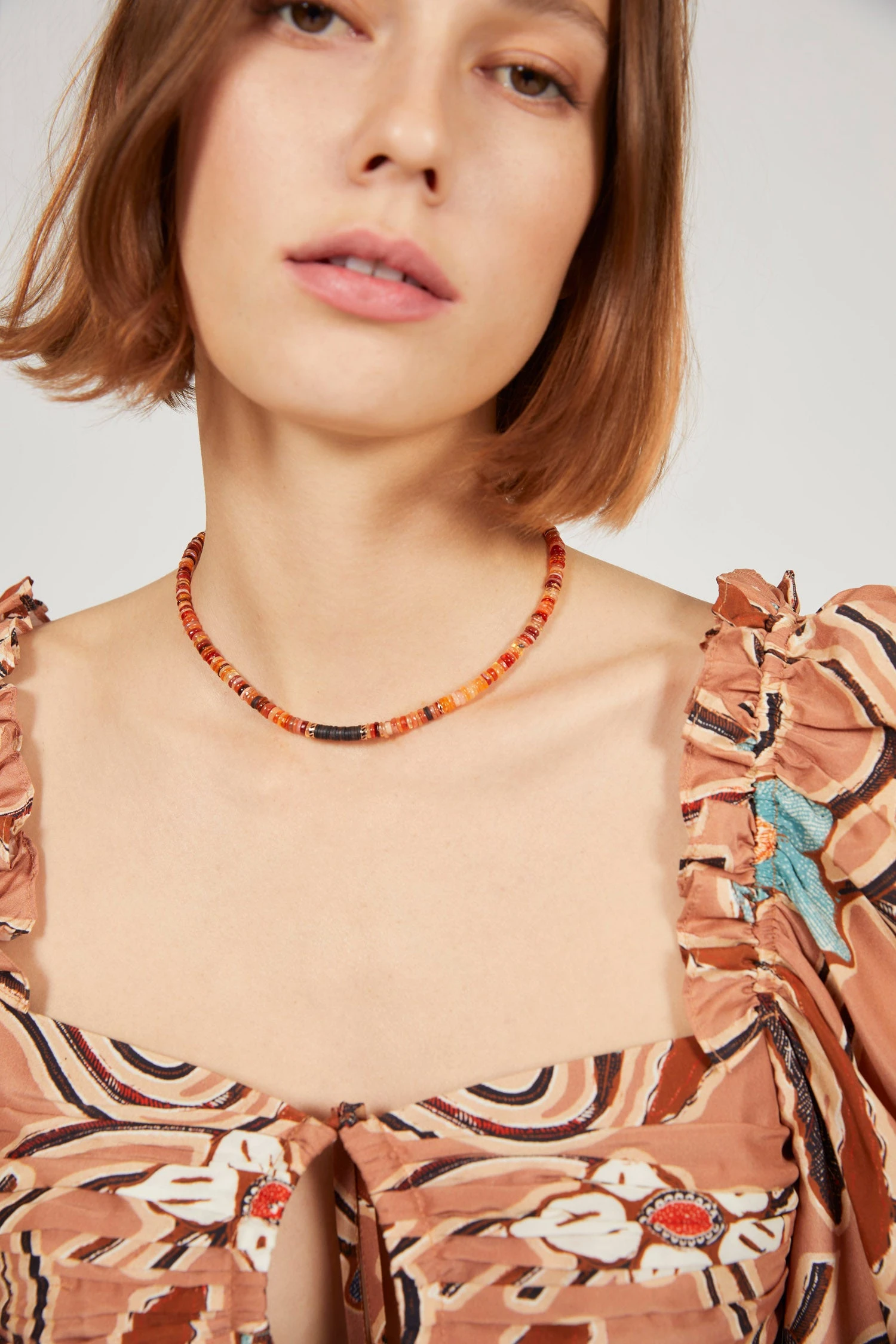 ULLA JOHNSON Fire Opal And Coco Shell Shark Fin Puka 1 ULLA JOHNSON Fire Opal And Coco Shell Shark Fin Puka