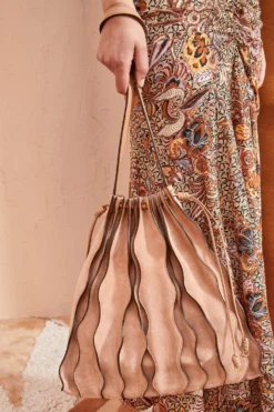 ULLA JOHNSON Adria Large Pleated Wave Bag - Blush