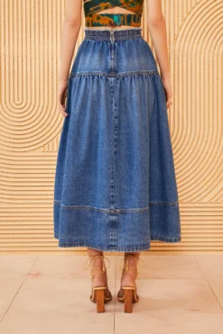 ULLA JOHNSON The Astrid Skirt - Danube Medium Indigo Wash 7 ULLA JOHNSON The Astrid Skirt - Danube Medium Indigo Wash -ULLA JOHNSON ULLA JOHNSON ASTRID SKIRT DANUBE 0015