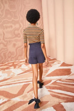 ULLA JOHNSON Abri Shorts - Midnight -ULLA JOHNSON ULLA JOHNSON Abri Shorts MIDNIGHT 0006