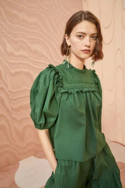 ULLA JOHNSON Adeline Top - Juniper -ULLA JOHNSON ULLA JOHNSON Adeline Top JUNIPER 05