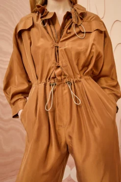 ULLA JOHNSON Aida Jumpsuit - Chestnut -ULLA JOHNSON ULLA JOHNSON Aida Jumpsuit CHESTNUT 05