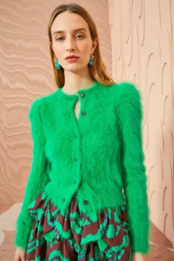 ULLA JOHNSON Aisha Cardigan - Emerald -ULLA JOHNSON ULLA JOHNSON Aisha Cardigan EMERALD 0057