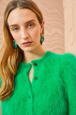 ULLA JOHNSON Aisha Cardigan - Emerald -ULLA JOHNSON ULLA JOHNSON Aisha Cardigan EMERALD 0079