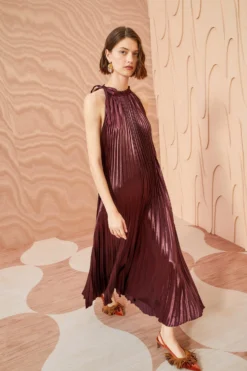 ULLA JOHNSON Amiko Dress - Mahogany -ULLA JOHNSON ULLA JOHNSON Amiko Dress MAHOGANY 0040
