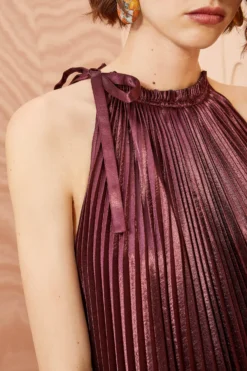 ULLA JOHNSON Amiko Dress - Mahogany -ULLA JOHNSON ULLA JOHNSON Amiko Dress MAHOGANY 02 ALT