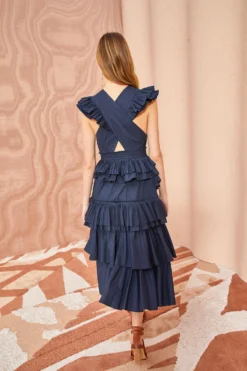 ULLA JOHNSON Aurore Dress - Midnight -ULLA JOHNSON ULLA JOHNSON Aurore Dress MIDNIGHT 04