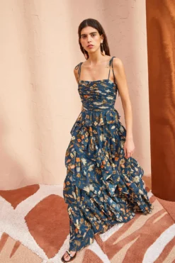 ULLA JOHNSON Aveline Gown - Moonlight Floral -ULLA JOHNSON ULLA JOHNSON Aveline Gown MOONLIGHT FLORAL 03 4981e131 d928 4568 b7af ea4bf5e5992d
