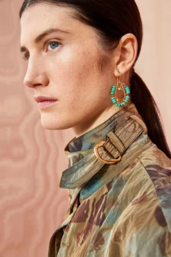 ULLA JOHNSON -ULLA JOHNSON ULLA JOHNSON Beaded Single Drop Earring Turquoise 0002