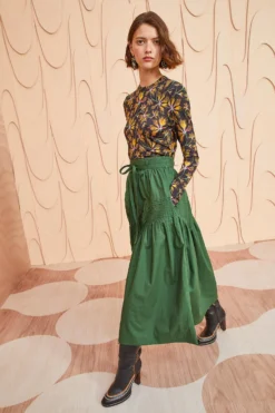 ULLA JOHNSON Blythe Skirt - Juniper -ULLA JOHNSON ULLA JOHNSON Blythe Skirt JUNIPER 03