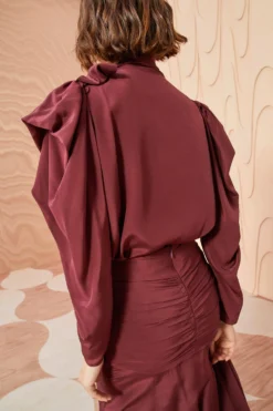 ULLA JOHNSON Brea Blouse - Mahogany 8 ULLA JOHNSON Brea Blouse - Mahogany -ULLA JOHNSON ULLA JOHNSON Brea Blouse MAHOGANY 0193