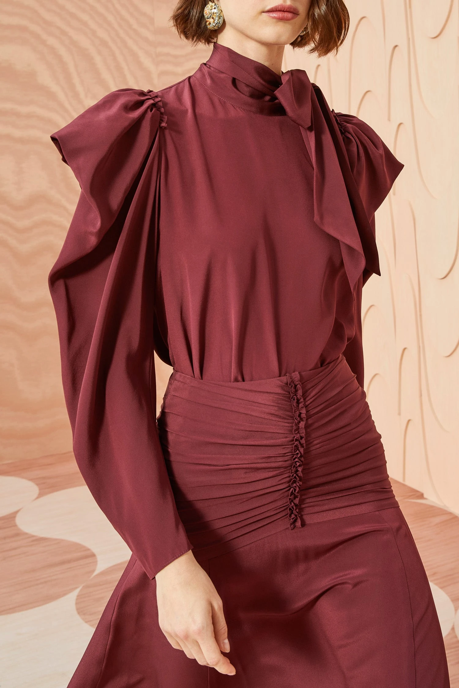 ULLA JOHNSON Brea Blouse - Mahogany 3 ULLA JOHNSON Brea Blouse - Mahogany - Image 3