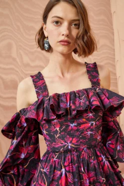 ULLA JOHNSON Caprice Dress - Zinnia -ULLA JOHNSON ULLA JOHNSON Caprice Dress ZINNIA 05