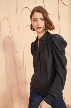 ULLA JOHNSON Dari Blouse - Noir -ULLA JOHNSON ULLA JOHNSON Dara Blouse NOIR 03