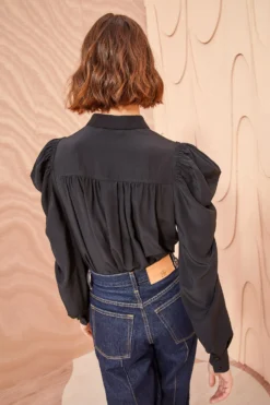 ULLA JOHNSON Dari Blouse - Noir -ULLA JOHNSON ULLA JOHNSON Dara Blouse NOIR 04