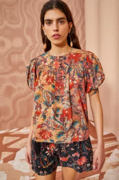 ULLA JOHNSON Dina Top - Coral Bloom -ULLA JOHNSON ULLA JOHNSON Dina Top CORAL BLOOM 0016