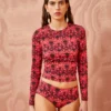 ULLA JOHNSON Sayulita Rash Guard - Wild Rose