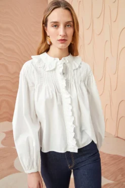 ULLA JOHNSON Dolores Blouse - Pristine 7 ULLA JOHNSON Dolores Blouse - Pristine -ULLA JOHNSON ULLA JOHNSON Dolores Blouse PRISTINE 0005