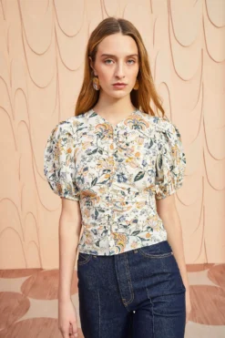 ULLA JOHNSON Elise Top - Gardenia -ULLA JOHNSON ULLA JOHNSON Elise Top GARDENIA 0013