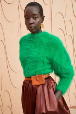 ULLA JOHNSON Emira Pullover - Emerald -ULLA JOHNSON ULLA JOHNSON Emira Pullover EMERALD 0106