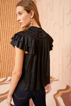 ULLA JOHNSON Eva Top - Noir -ULLA JOHNSON ULLA JOHNSON Eva Top Noir 0069