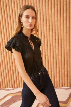 ULLA JOHNSON Eva Top - Noir -ULLA JOHNSON ULLA JOHNSON Eva Top Noir 0137